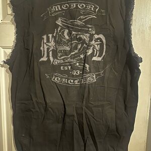 Black Sleeveless Graphic Tee